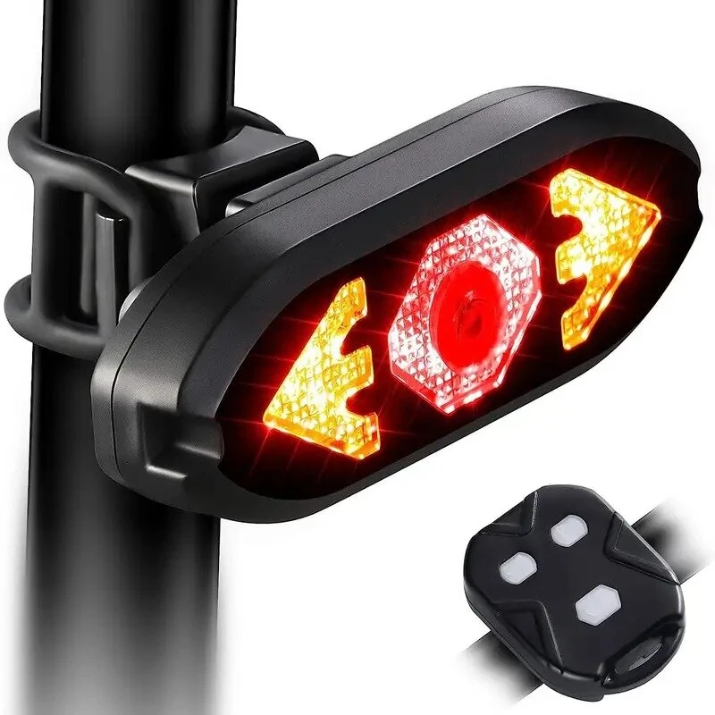 West Biking Smart 2-in-1 Bicycle Rear Light Wireless Remote Control 5 Light Modes Turn Signal Lights Bike bell horn Cycling Mini Taillight for Night Riding (image for) West Biking Smart 2-in-1 Bicycle Rear Light Wireless Remote Control 5 Light Modes Turn Signal Lights Bike bell horn Cycling Mini Taillight for Night Riding